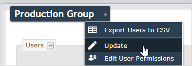 "Update" from the group drop-down menu
